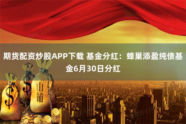 期货配资炒股APP下载 基金分红：蜂巢添盈纯债基金6月30日分红